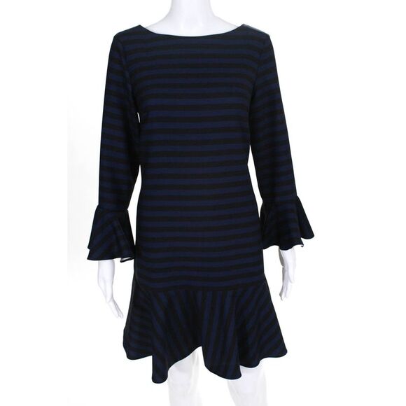 Sail To Sable Dresses & Skirts - Sail To Sable Stripe Flounce Dress Blue Black Size 8 10738476
